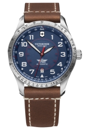 WATCH AIRBOSS MECH. BLUE DIAL, BROWN STRAP