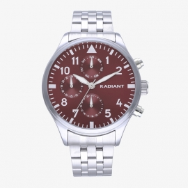 WATCH CAIMAN 43MM MULTI BURGUNDY DIAL SS BRAZ.