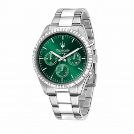 WATCH COMPETIZIONE 43MM MULT GREEN DIAL SS BR