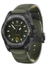 INOX GENT AUTO CARBON,GREEN DIAL&RUBBER