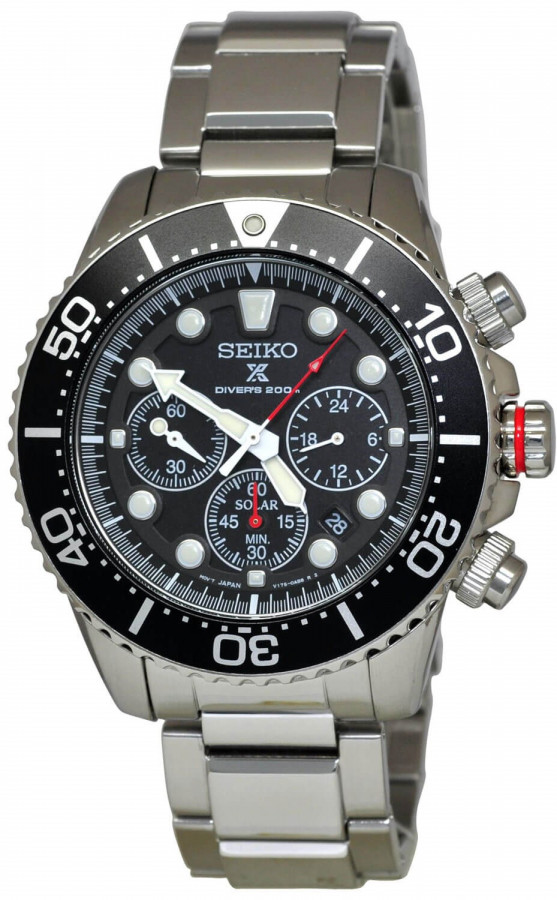 seiko solar men's chronograph diver's ssc015p1