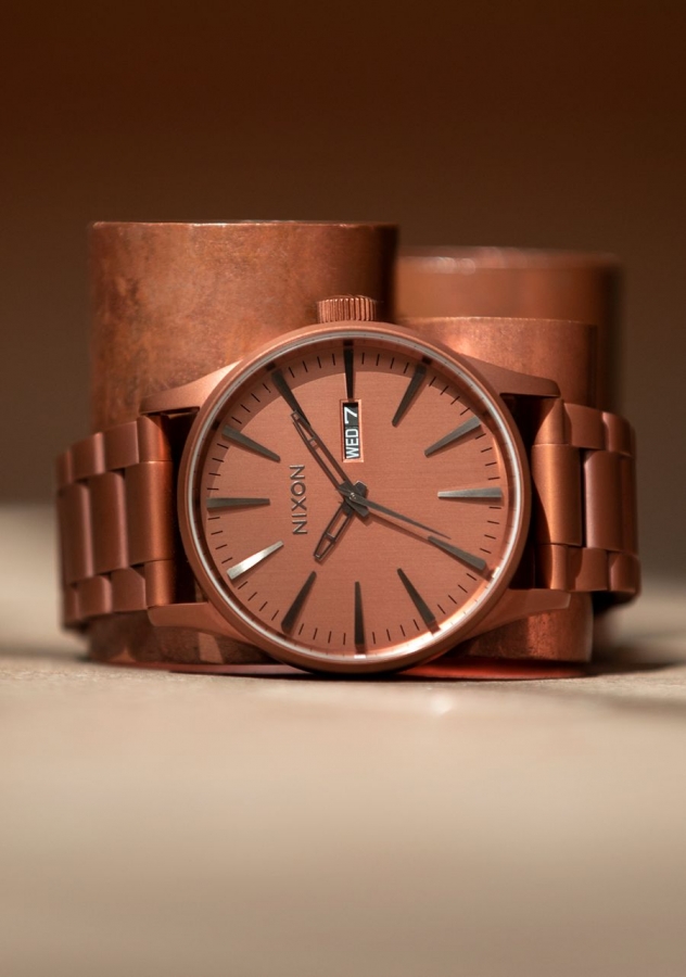 NIXON SENTRY SS MATTE COPPER GUNMETAL A3563165 - Watchalia.com