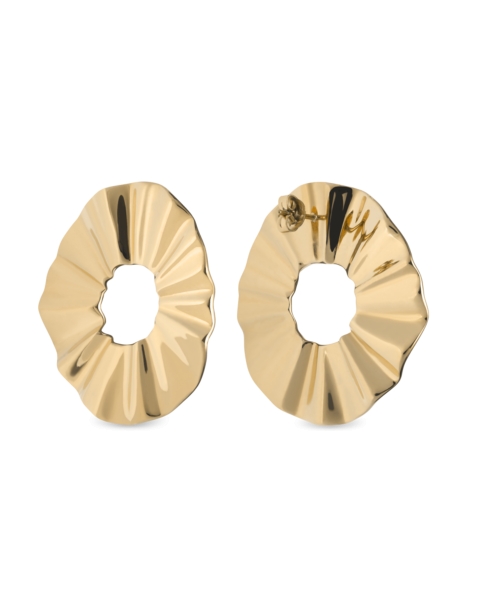 ROSEFIELD JEWELRY LIQUID WAVED COIN EARRING GOLD BLWEG-J213