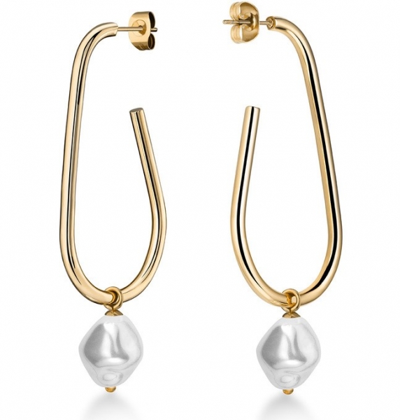 ROSEFIELD JEWELRY LIQUID PEARL AND HOOK EARRINGS JLPHEG-J184