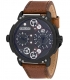 POLICE STEAMPUNK DUAL TIME BROWN BLACK CASE PL.14693JSB-02A