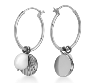 WATCH ROSEFIELD JEWELRY SHELL AND PEARL CHARM EARRINGS SILVER JSPCES-J174