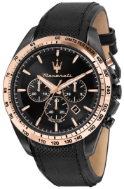 WATCH MASERATI TRAGUARDO 45MM CHR BLACK DIAL ST BLACK R8871612036