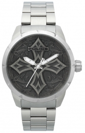 WATCH POLICE CAVERN 3H SILVER DIAL SS BR R1453301001