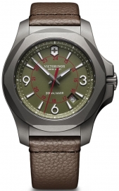 WATCH INOX TITANIUM GREEN DIAL, BROWN LEATHER