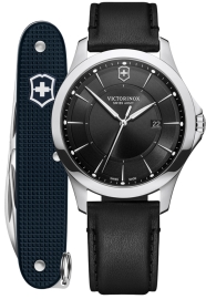 WATCH ALLIANCE GENT BLACK DIAL,LEATHER + KNIFE